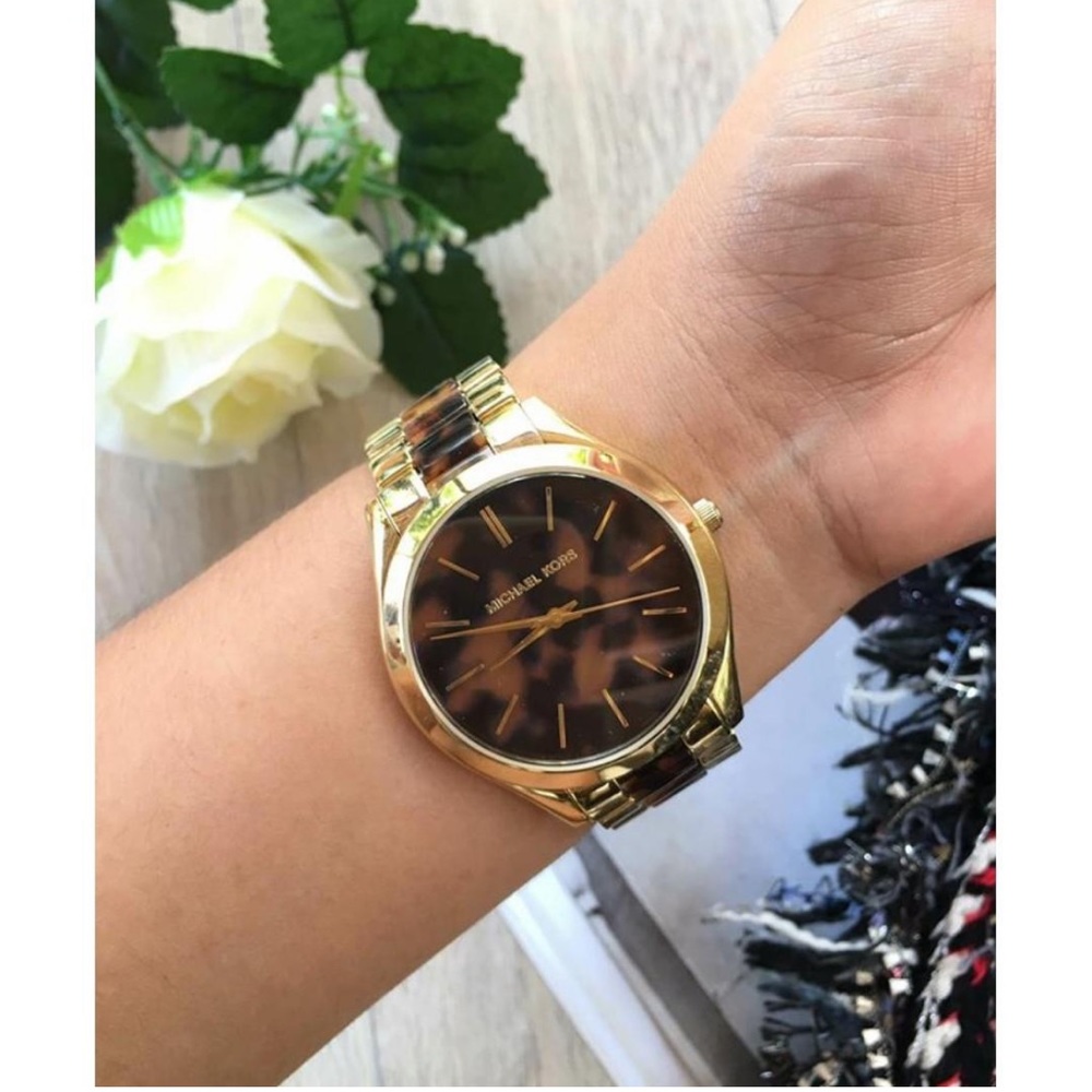 Beautiful Michael Kors Slim Runway Tortoise-shell Dial Ladies!